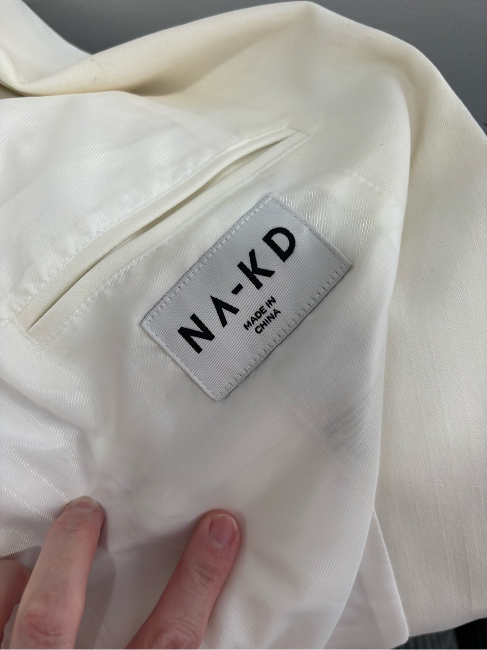 NA-KD White Tailored Blazer Jacket